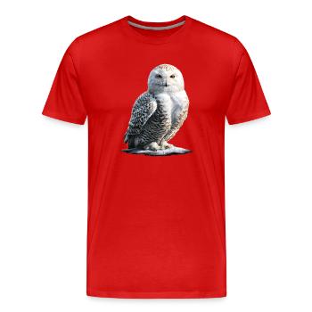 Chouette blanche Chouette Chouette Chouette Chouette Chouette Chouette des neiges - T-shirt bio Premium Homme - rouge - Devant - Damien (186cm)