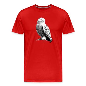 Chouette blanche Chouette Chouette Chouette Chouette Chouette Chouette des neiges - T-shirt bio Premium Homme - rouge - Devant - Damien (186cm)