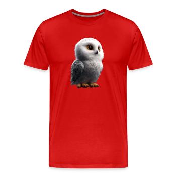 Chouette blanche Chouette Chouette Chouette Chouette Chouette Chouette des neiges - T-shirt bio Premium Homme - rouge - Devant - Damien (186cm)
