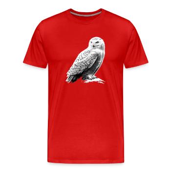 Chouette blanche Chouette Chouette Chouette Chouette Chouette Chouette des neiges - T-shirt bio Premium Homme - rouge - Devant - Damien (186cm)