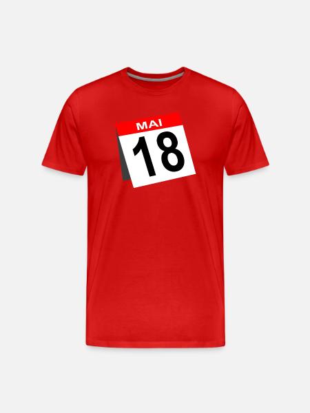18th Birthday May Calendar - Men's Premium Organic T-Shirt - red
