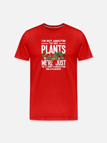 Not addicted to plants funnier - Men's Premium Organic T-Shirt - red