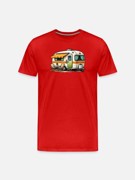 Retro caravan camping magic - Men's Premium Organic T-Shirt - red
