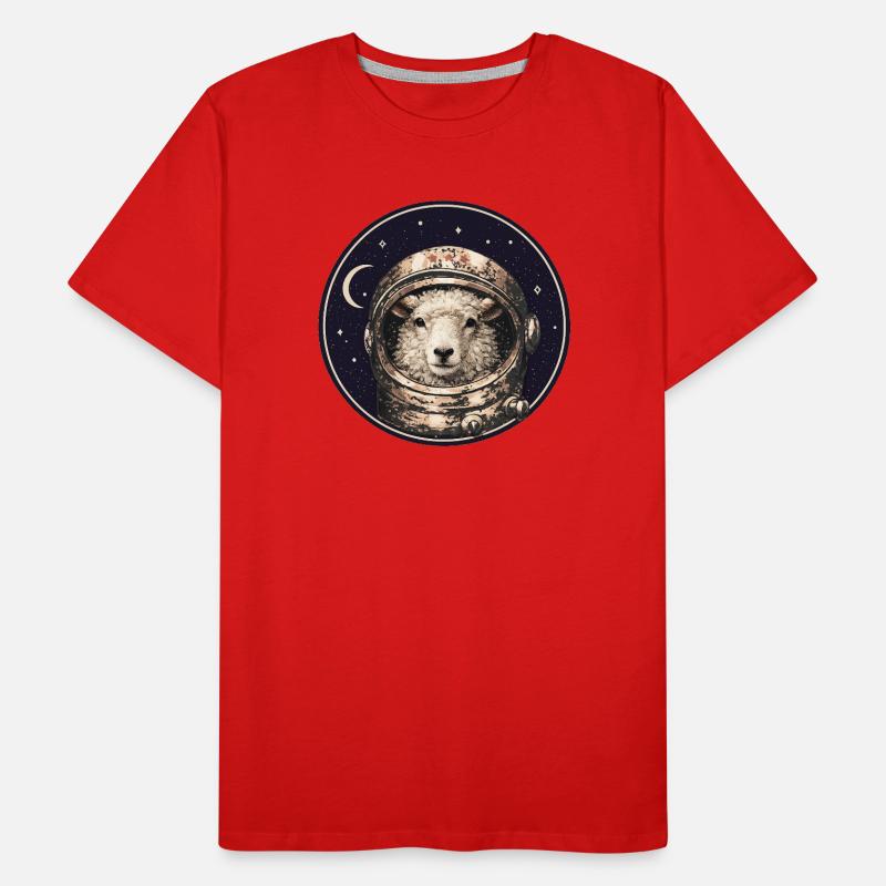 Astronaut sheep in orbit Men's Premium Organic T-Shirt