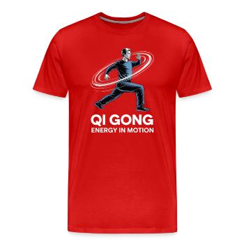 Qigong Tai Chi - Men's Premium Organic T-Shirt - red - Front - Damien (186cm)