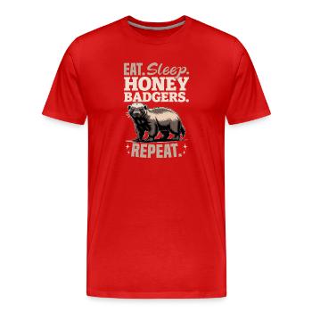 Blaireau drôle - T-shirt bio Premium Homme - rouge - Devant - Damien (186cm)