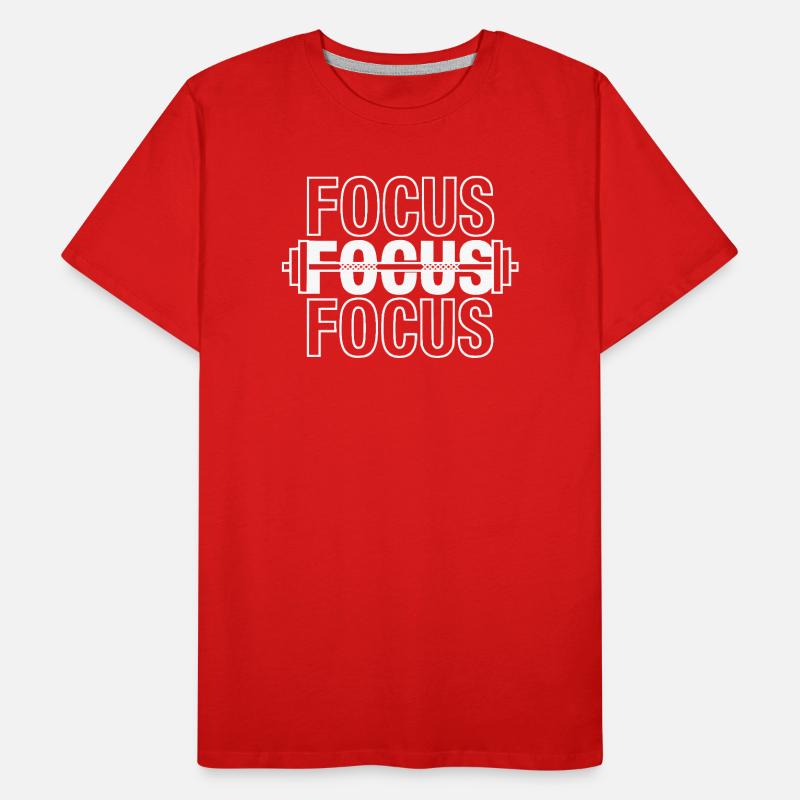 FOCUS Gym Motivation Langhantel Männer Premium Bio T-Shirt