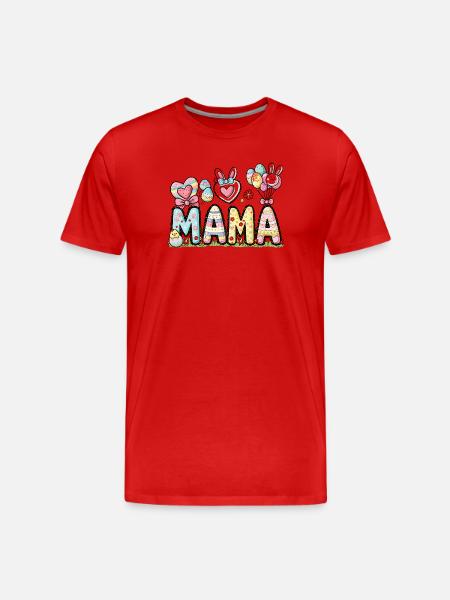 Pastel Easter Mom Design - Men's Premium Organic T-Shirt - red