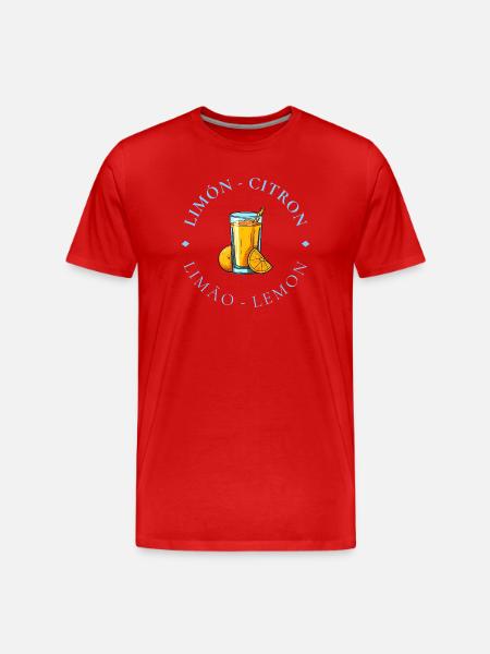 Lemonade Citrus Circle Logo - Men's Premium Organic T-Shirt - red