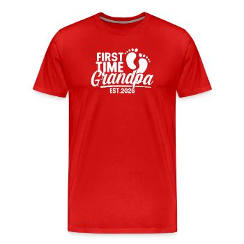 Grandpa 2026 - Proud Grandpa - Gift Idea - Men's Premium Organic T-Shirt - red - Front - Damien (186cm)