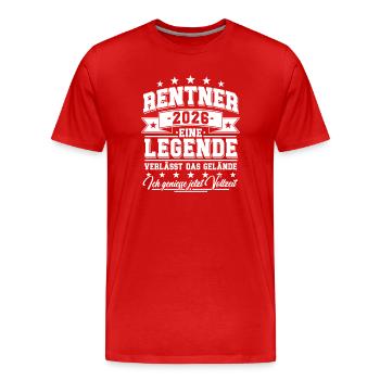 Retraite 2026 - Une légende quitte le site - T-shirt bio Premium Homme - rouge - Devant - Damien (186cm)