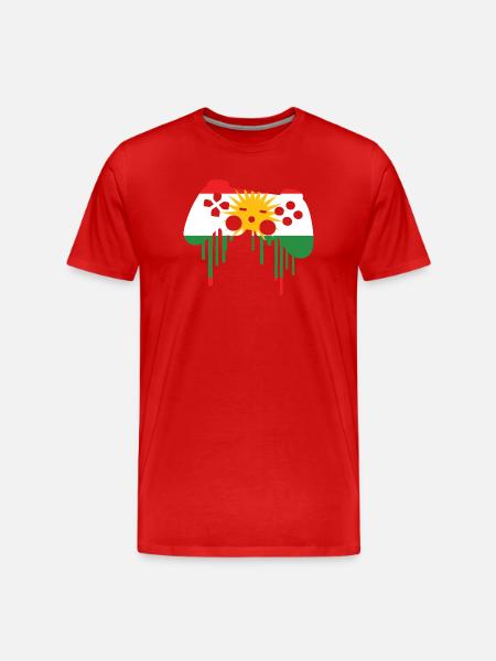 Drapeau de jeu kurde - T-shirt bio Premium Homme - rouge