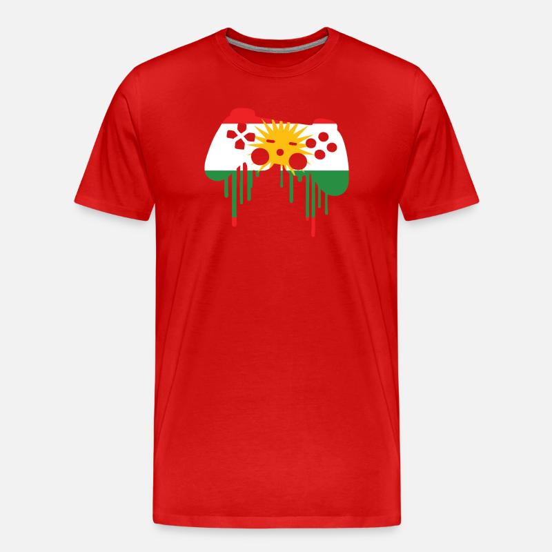 Kurdisch gaming flag - Männer Premium Bio T-Shirt - Rot