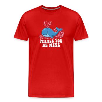 Wal, du bist mein süßes Ozeantier, Valentinstag, Wortspiel - Männer Premium Bio T-Shirt - Rot - Vorne - Damien (186cm)