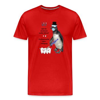 Nettoyage des dents, décoration drôle salle d’attente, entraînement - T-shirt bio Premium Homme - rouge - Devant - Damien (186cm)