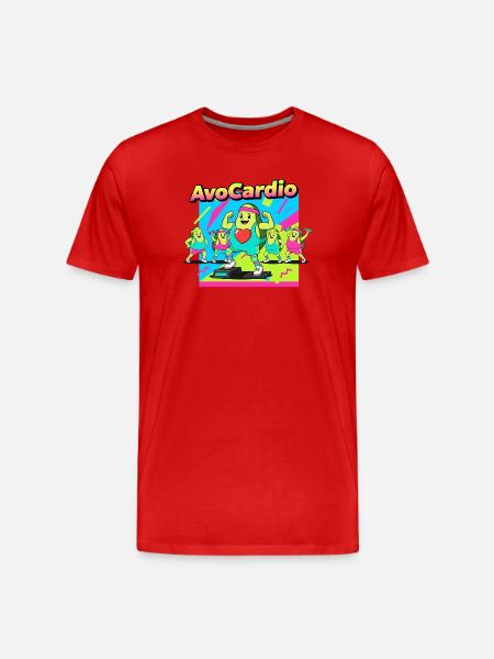 AvoCardio Fitness Avocado - Männer Premium Bio T-Shirt - Rot