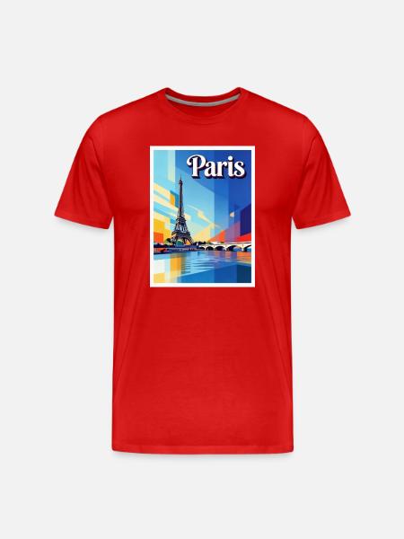 Pariser Prisma-Eiffel - Männer Premium Bio T-Shirt - Rot