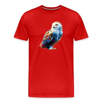 Chouette blanche Chouette Chouette Chouette Chouette Chouette Chouette des neiges - T-shirt bio Premium Homme - rouge - Devant - Damien (186cm)