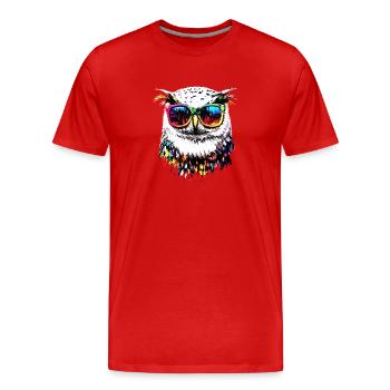 Chouette blanche Chouette Chouette Chouette Chouette Chouette Chouette des neiges - T-shirt bio Premium Homme - rouge - Devant - Damien (186cm)
