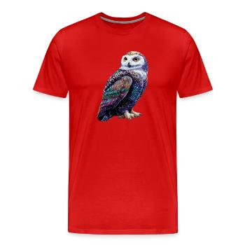 Chouette blanche Chouette Chouette Chouette Chouette Chouette Chouette des neiges - T-shirt bio Premium Homme - rouge - Devant - Damien (186cm)