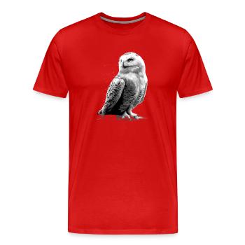 Chouette blanche Chouette Chouette Chouette Chouette Chouette Chouette des neiges - T-shirt bio Premium Homme - rouge - Devant - Damien (186cm)