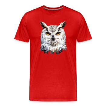 Chouette blanche Chouette Chouette Chouette Chouette Chouette Chouette des neiges - T-shirt bio Premium Homme - rouge - Devant - Damien (186cm)