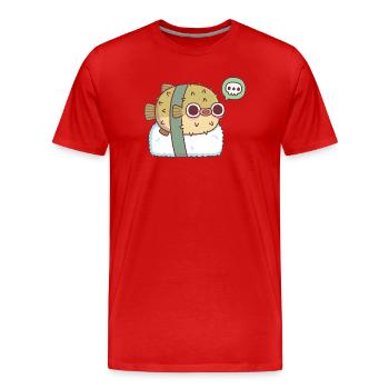 Sushi ballon-globe mignon pour vous faire comprendre qu’il est toxique - T-shirt bio Premium Homme - rouge - Devant - Damien (186cm)