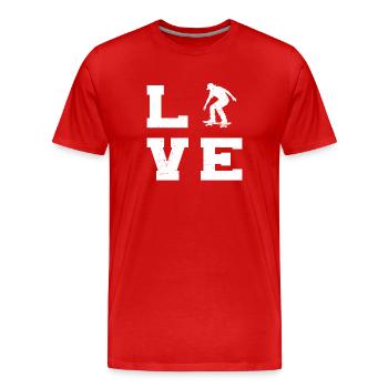 Skateboarding Liebe zum Anziehen - Männer Premium Bio T-Shirt - Rot - Vorne - Damien (186cm)