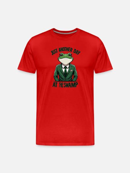 Frog in a Suit – Swamp Day - Men's Premium Organic T-Shirt - red
