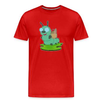Nourriture pour chenilles - T-shirt bio Premium Homme - rouge - Devant - Damien (186cm)