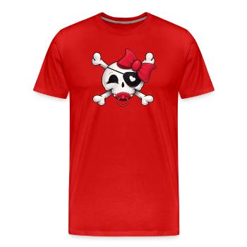 Cute Baby Pirate Skull - Men's Premium Organic T-Shirt - red - Front - Damien (186cm)