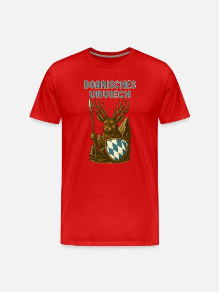 Bavarian Wolpertinger Bavarian primeval cattle - Men's Premium Organic T-Shirt - red