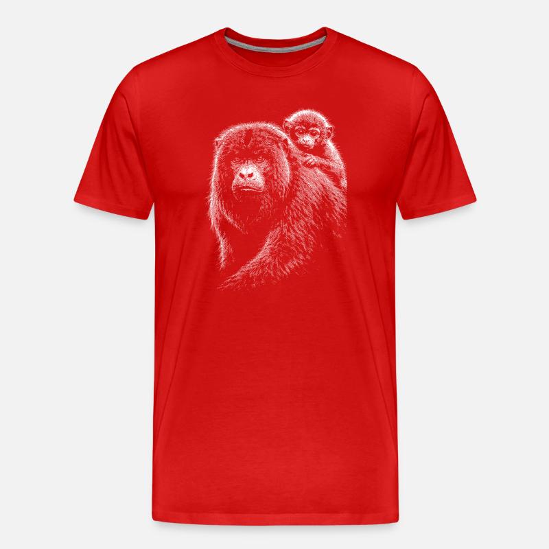 Brüllaffe - Männer Premium Bio T-Shirt - Rot