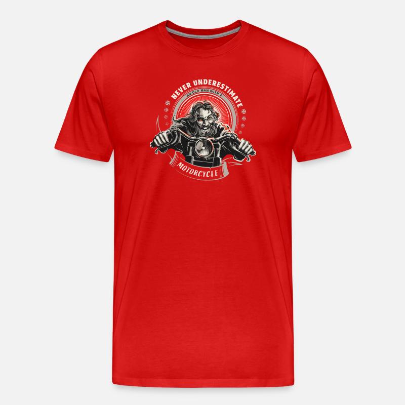 Never underestimate an old man ... - Männer Premium Bio T-Shirt - Rot