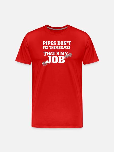 Pipe Whisperer, Plumber, Humor Gift - Men's Premium Organic T-Shirt - red
