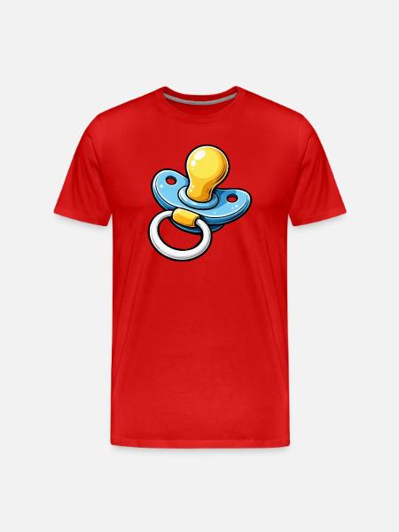 Pacifier Cartoon Baby - Men's Premium Organic T-Shirt - red