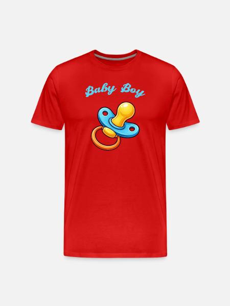 Pacifier Cartoon Baby - Men's Premium Organic T-Shirt - red