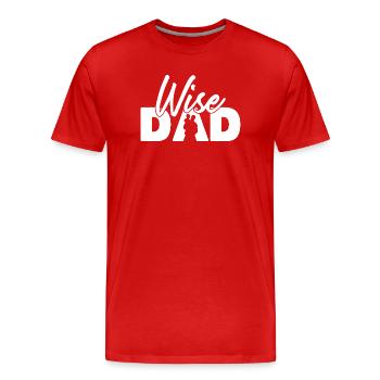 Wise Dad Silhouette Vaterschaft Elternschaft - Männer Premium Bio T-Shirt - Rot - Vorne - Damien (186cm)