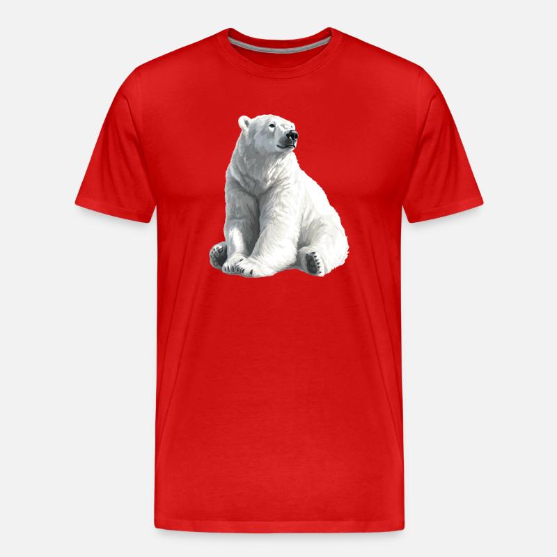 Polar Bär Illustration Eislicht - T-shirt bio Premium Homme - rouge