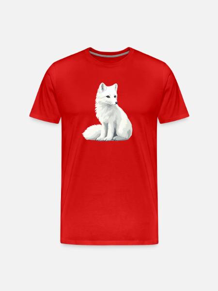 White fox illustration - Men's Premium Organic T-Shirt - red