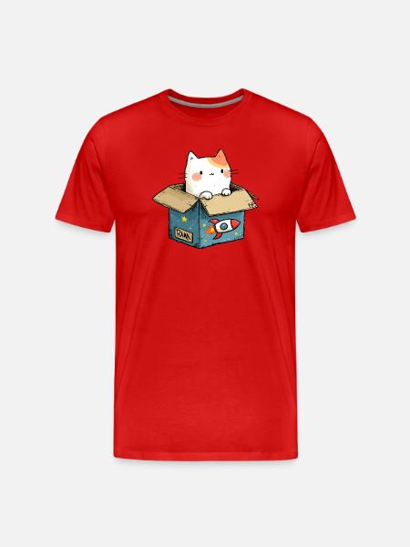Cat's Throw Space - Men's Premium Organic T-Shirt - red