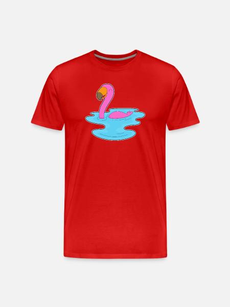 Natation au flamant rose - T-shirt bio Premium Homme - rouge