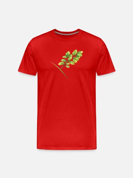 Leaf Branch Oak - Aquarelle - T-shirt bio Premium Homme - rouge