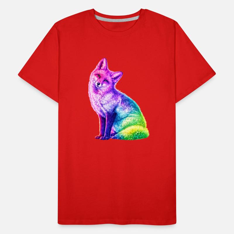 Regenbogenfuchs Farbkunst Männer Premium Bio T-Shirt