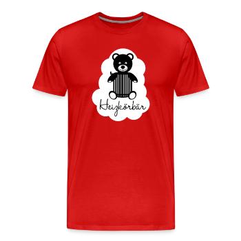 Heizkörbär - Männer Premium Bio T-Shirt - Rot - Vorne - Damien (186cm)