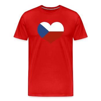 Czech Heart Flag - Men's Premium Organic T-Shirt - red - Front - Damien (186cm)