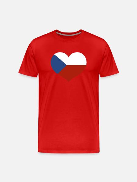 Drapeau du cœur tchèque - T-shirt bio Premium Homme - rouge