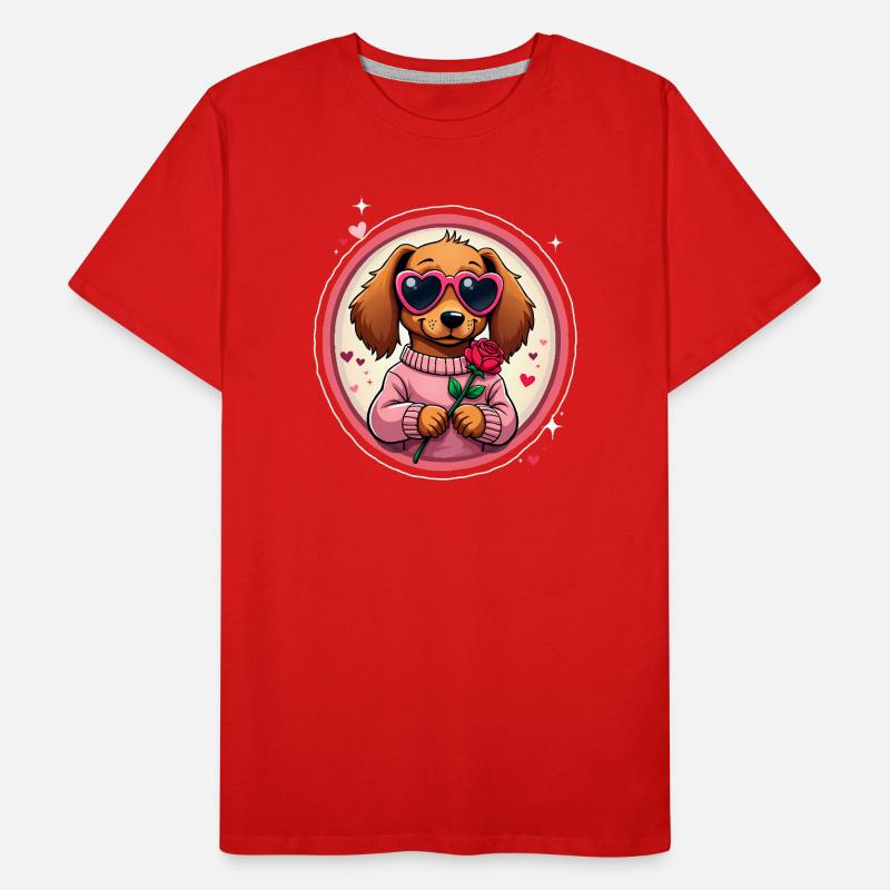Dackel Dachshund Tekel Männer Premium Bio T-Shirt