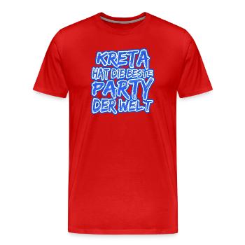 Crete as a holiday - Men's Premium Organic T-Shirt - red - Front - Damien (186cm)