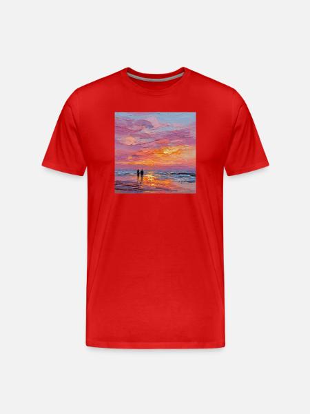 sunset - Men's Premium Organic T-Shirt - red